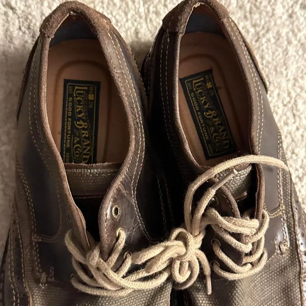 Lucky Brand Men's Brown Western Oxfords